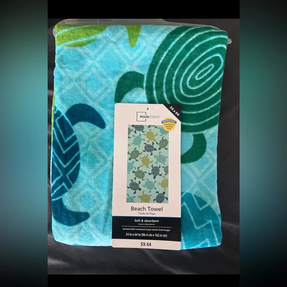 Mainstays beach towel 34” x 64” vacation beachwear towel brand new - Picture 2 of 9